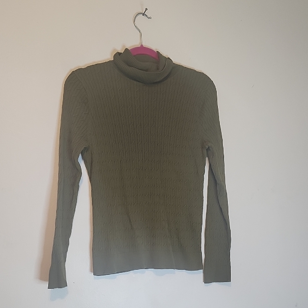 Talbots Olive Cowl Neck Sweater